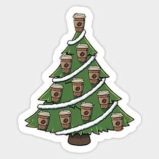 Take Away Coffee Christmas Tree Sticker